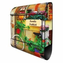 Großer Briefkasten Mailbox Wandbriefkasten Grünes Fahrrad -Türschilder aus Edelstahl Geschäft grosser briefkasten mailbox wandbriefkasten gruenes fahrrad8