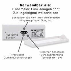 Grothe Funkgong Set MISTRAL 200 43305 Mit 13 Melodien -Türschilder aus Edelstahl Geschäft grothe funkgong set mistral 200 m mit 17 melodien4