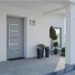 Hausnummernschild In 3 Größen Quadratisch | UV-Direktdruck -Türschilder aus Edelstahl Geschäft hausnummernschild in 3 groessen quadratisch uv direktdruck3