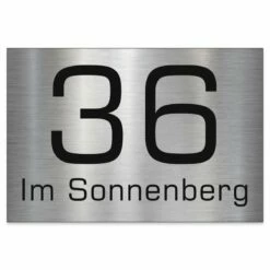 Hausnummernschild In 3 Größen Rechteckig | UV-Direktdruck