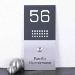 Haustürklingel 135x280mm Mit Acrylglas Anthrazit