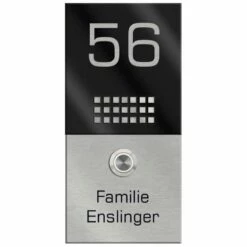 Haustürklingel 135x280mm Mit Acrylglas Sprechsieb Imitation Schwarz -Türschilder aus Edelstahl Geschäft haustuerklingel 135x280mm mit acrylglas sprechsieb imitation schwarz2