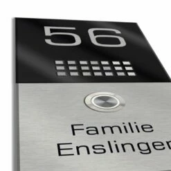 Haustürklingel 135x280mm Mit Acrylglas Sprechsieb Imitation Schwarz -Türschilder aus Edelstahl Geschäft haustuerklingel 135x280mm mit acrylglas sprechsieb imitation schwarz3