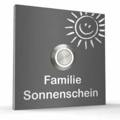 Türklingel Edelstahl In Verschiedenen Größen Mit Motiv -Türschilder aus Edelstahl Geschäft haustuerklingel 70x70mm pulverbeschichtet anthrazit ral 70164