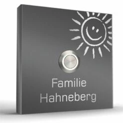 Aufputz Türklingel In Verschiedenen Größen Pulverbeschichtet -Türschilder aus Edelstahl Geschäft haustuerklingel 80x80mm pulverbeschichtet anthrazit ral 70164