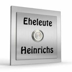 Haustürklingel Edelstahl 100x100mm Klingelschild