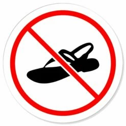 Keine Sandalen Verbotsschild Rundschild