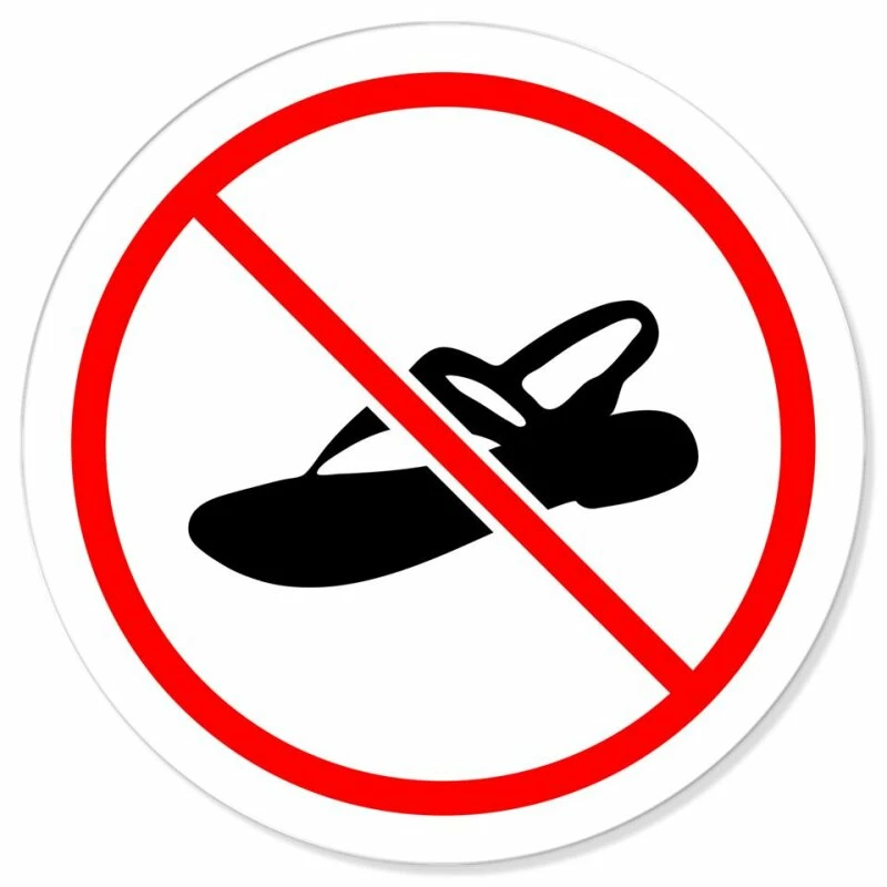 Keine Sandalen Verbotsschild Rundschild 1 Keine Sandalen Verbotsschild Rundschild