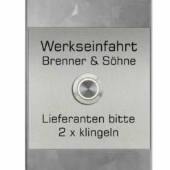 Klingelplatte 90x90mm Für Pfostenmontage