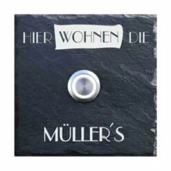 Klingelplatte Schiefer 100x100mm Wohnen