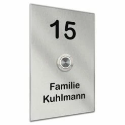 Klingelschild 90x140mm Edelstahl Türklingel