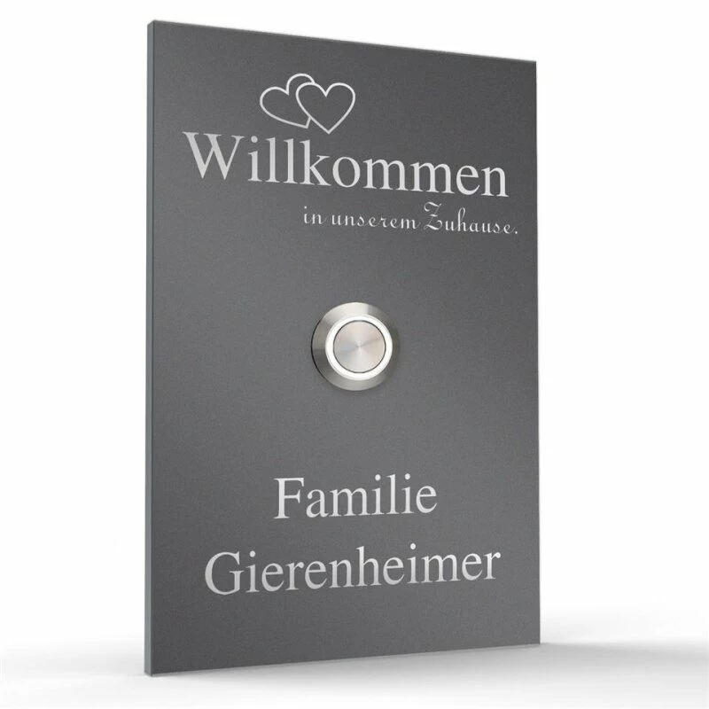 Klingelschild Edelstahl 110x160mm Design Türklingel 4 Klingelschild Edelstahl 110x160mm Design Türklingel – Bild 4