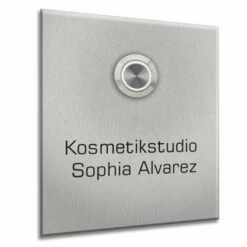 Klingelschild Edelstahl 75x90mm