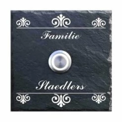 Klingelschild Schiefer 100x100mm Ornament