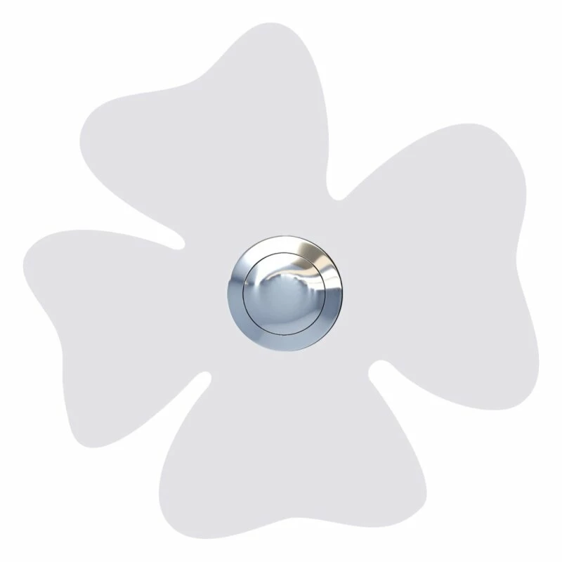 Klingeltaster Klingelplatte Kleeblatt Weiß RAL 9016 1 Klingeltaster Klingelplatte Kleeblatt Weiß RAL 9016