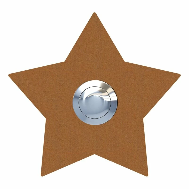 Klingeltaster Klingelplatte Stern Rost RAL 8001 1 Klingeltaster Klingelplatte Stern Rost RAL 8001