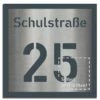 LASERCUT Edelstahl Hausnummernschild Mit Straße Anthrazit RAL 7016