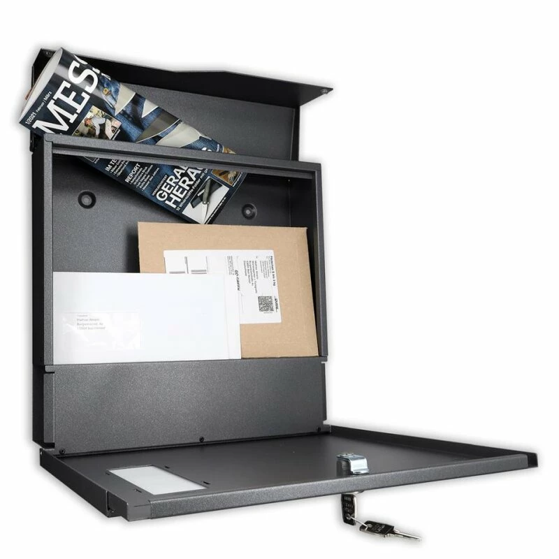 LCD Briefkasten Mit Zeitungsfach Eisenglimmer Feinstruktur DB 703 Mit 3 Makrolonfelder 3 LCD Briefkasten Mit Zeitungsfach Eisenglimmer Feinstruktur DB 703 Mit 3 Makrolonfelder – Bild 3