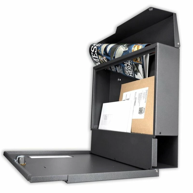 LCD Briefkasten Mit Zeitungsfach Eisenglimmer Feinstruktur DB 703 Mit 3 Makrolonfelder 5 LCD Briefkasten Mit Zeitungsfach Eisenglimmer Feinstruktur DB 703 Mit 3 Makrolonfelder – Bild 5