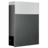 LCD Edelstahl Briefkasten Gebürstet Mit Zeitungsfach Pulverbeschichtet In Graphit RAL DB703