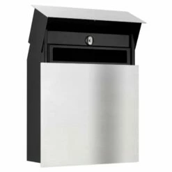 Premium Briefkasten Edelstahl Korpus Schwarz (RAL 9005) -Türschilder aus Edelstahl Geschäft lcd premium briefkasten edelstahl korpus schwarz ral 90052