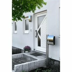 Massiver CMD Edelstahl Briefkasten Gebogen Mit Standsäule -Türschilder aus Edelstahl Geschäft massiver cmd edelstahl briefkasten gebogen mit standsaeule2