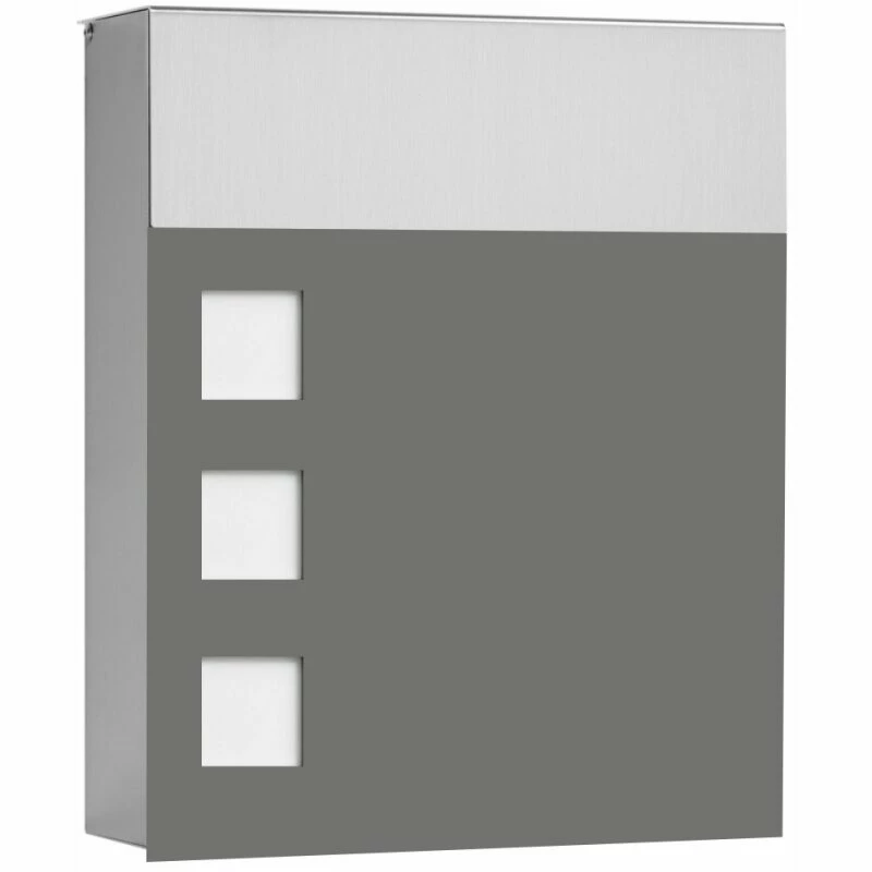 Massiver CMD Edelstahl Briefkasten Mit 3 Sichtfenster Aus Opalglas RAL 7016 1 Massiver CMD Edelstahl Briefkasten Mit 3 Sichtfenster Aus Opalglas RAL 7016