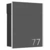 Massiver Edelstahl Briefkasten Postkasten RAL 7016 Anthrazit Grau LINOS2