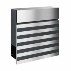 MASSIVER Edelstahl Briefkasten STRIPE Pulverbeschichtet In RAL 7016