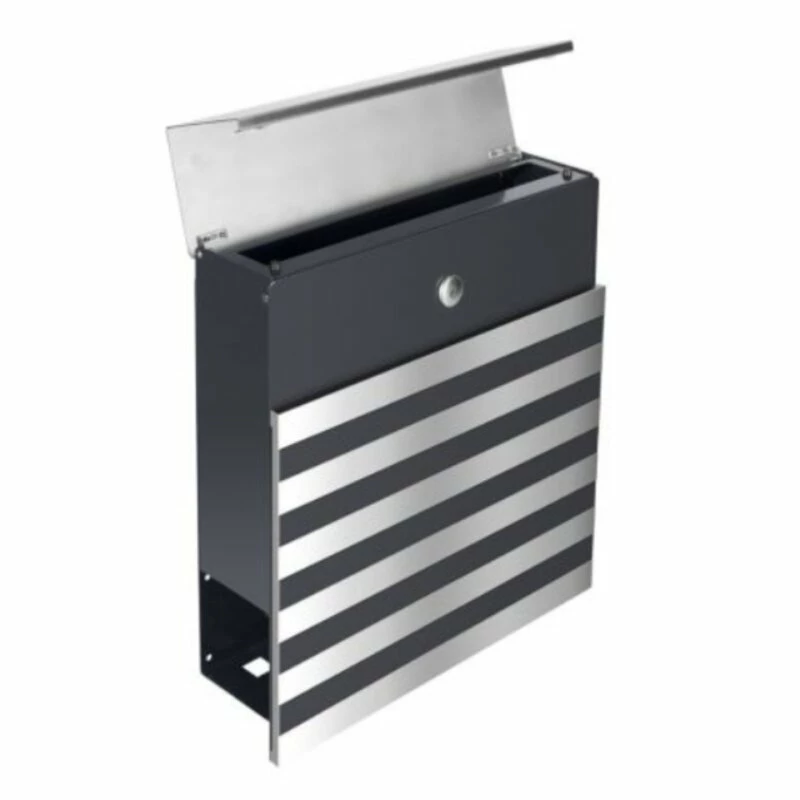 MASSIVER Edelstahl Briefkasten STRIPE Pulverbeschichtet In RAL 7016 3 MASSIVER Edelstahl Briefkasten STRIPE Pulverbeschichtet In RAL 7016 – Bild 3