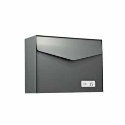 MEFA Briefkasten LETTER 113 Mit Namensschild Basaltgrau Semi-Matt RAL 7012