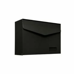 MEFA Briefkasten LETTER 113 Mit Namensschild Tiefschwarz Semi Matt RAL 9005