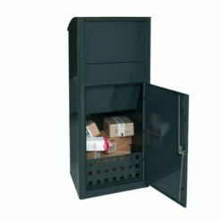 MEFA MEGA 459 Paketkasten Tiefschwarz RAL 9005 Großer Renz Paketbriefkasten -Türschilder aus Edelstahl Geschäft mefa mega 459 paketkasten tiefschwarz ral 9005 grosser renz paketbriefkasten4