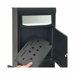 MEFA Paketbriefkasten ASH 475 Tiefschwarz Struktur RAL 9005 -Türschilder aus Edelstahl Geschäft mefa paketbriefkasten ash 475 tiefschwarz struktur ral 90052