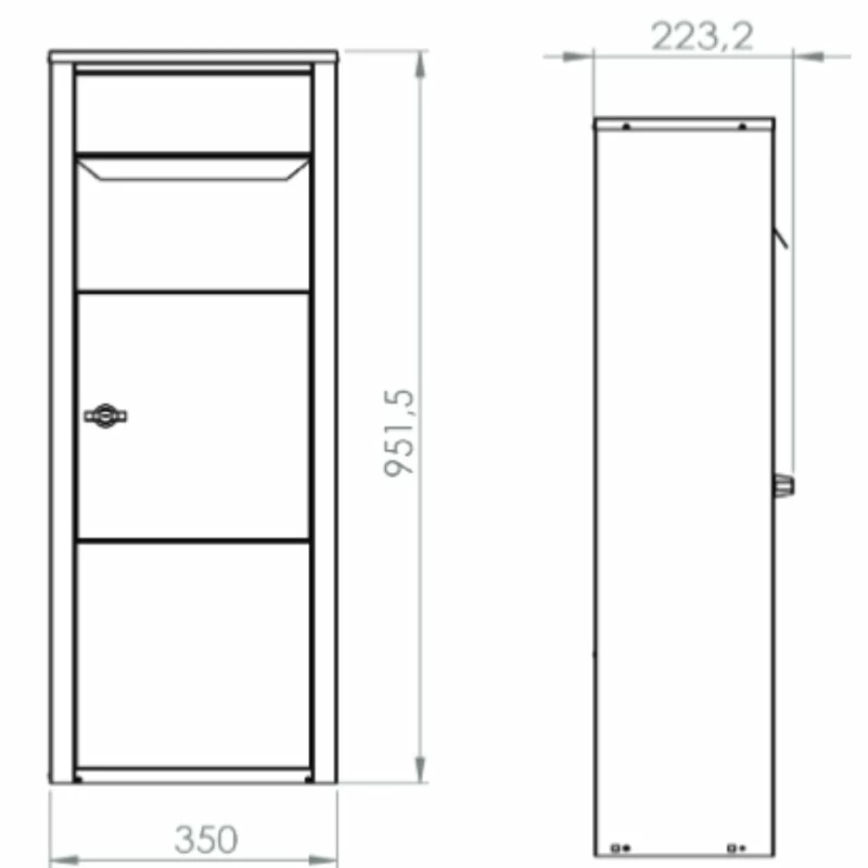 MEFA Paketbriefkasten ROWAN 471 Tiefschwarz Struktur RAL 9005 4 MEFA Paketbriefkasten ROWAN 471 Tiefschwarz Struktur RAL 9005 – Bild 4