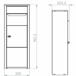 MEFA Paketbriefkasten ROWAN 471 Weißaluminium RAL 9006 -Türschilder aus Edelstahl Geschäft mefa paketbriefkasten rowan 471 weissaluminium ral 90063