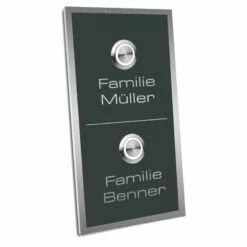 Mehrfamilien Edelstahl Türklingel 80x160mm 2 Familienhaus RAL 7016 Anthrazit