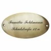 Messingschild Oval Gewölbt 150 X 85 Mm