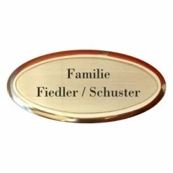 Messingschild Oval Lackiert 135x65mm Mit Beschriftung
