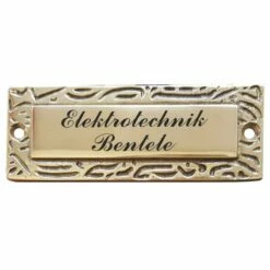 Messingschild Rustikal Lackiert 105 X 40 Mm Mit Beschriftung