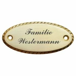 Messingschild Rustikal Mit Geriffeltem Rand 100x45mm