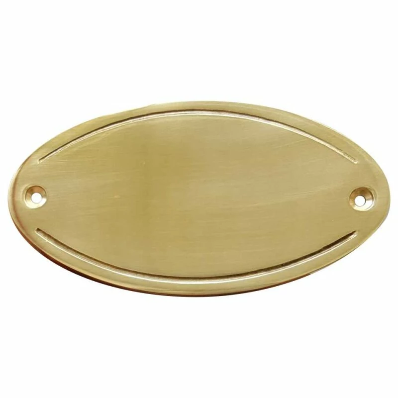 Messingschild Türschild Oval Mit Vertiefter Lisene 100x50mm 2 Messingschild Türschild Oval Mit Vertiefter Lisene 100x50mm – Bild 2