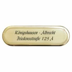 Messingschild Türschild Seitlich Rund Mit Vertiefter Lisene 145x45mm