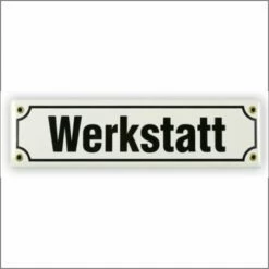 Mini-Straßenschild Werkstatt