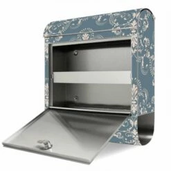 Moderner Briefkasten Mailbox Wandbriefkasten Edelstahl Royal Creme Blau -Türschilder aus Edelstahl Geschäft moderner briefkasten mailbox wandbriefkasten edelstahl royal creme blau4