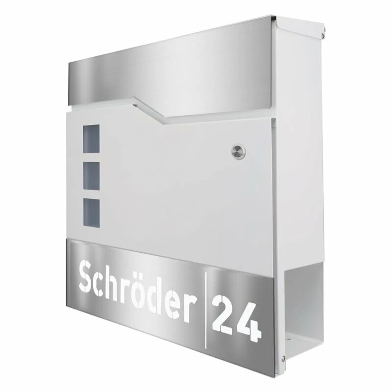 Moderner Briefkasten Mit FUNKKLINGEL Edelstahl Laser Namensblende 3 Moderner Briefkasten Mit FUNKKLINGEL Edelstahl Laser Namensblende – Bild 3