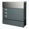 Moderner Design Briefkasten Mit Zeitungsfach RAL 7016 Anthrazit Grau