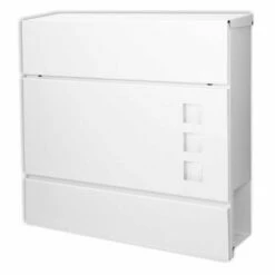 Moderner Design Briefkasten Mit Zeitungsfach RAL 9010 Verkehrsweiss
