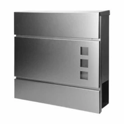 Moderner Design Edelstahl Briefkasten Mit Zeitungsfach Und Schmuckfenster