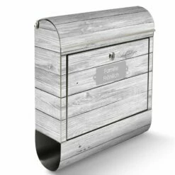 Moderner Edelstahl Briefkasten Mailbox Wandbriefkasten Weiß Gebeizt